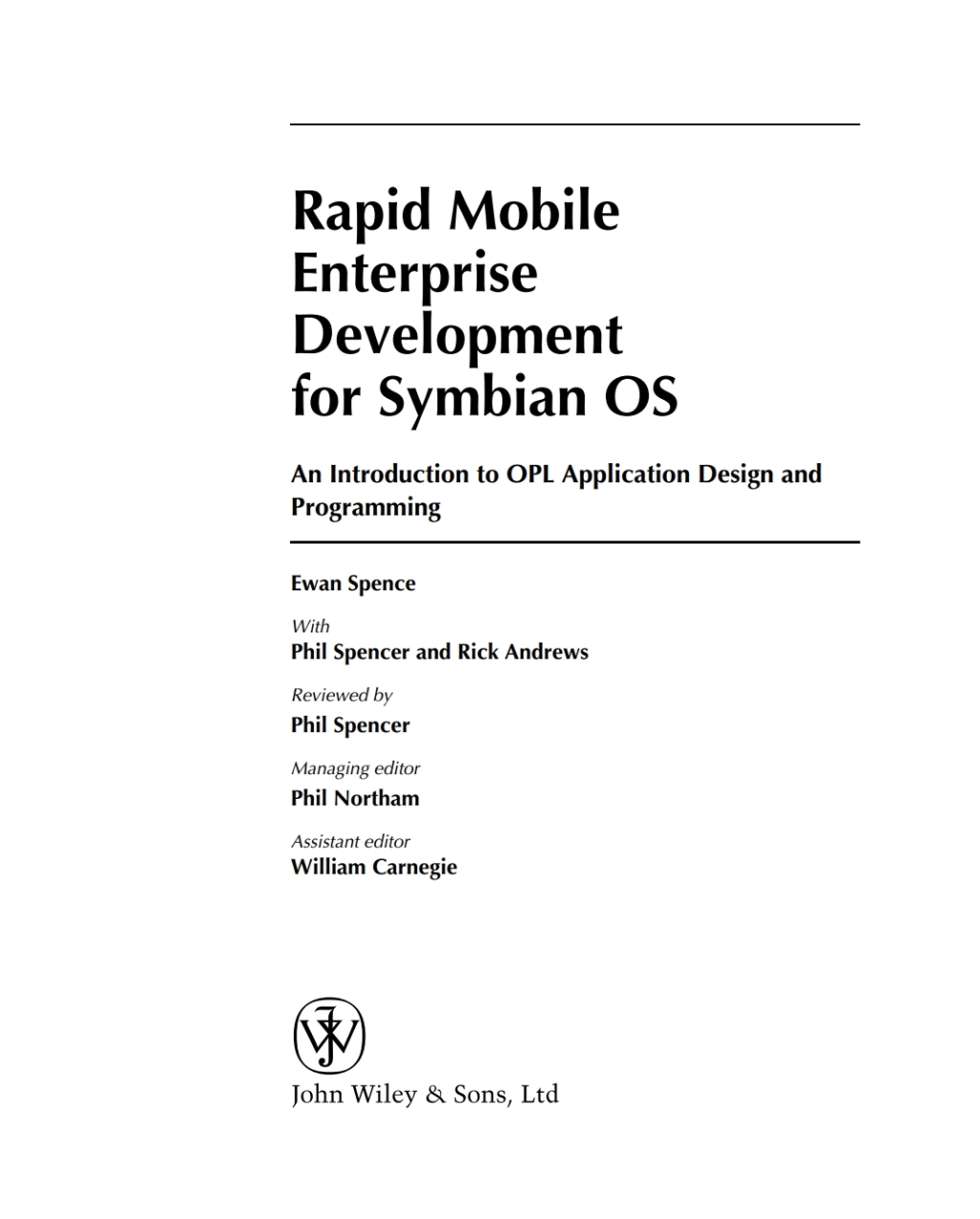Rapid Mobile Enterprise Development for Symbian OS  1st Edition eBook