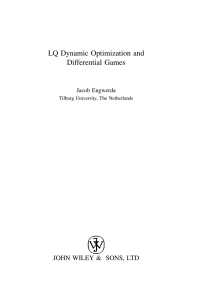 Cover image: LQ Dynamic Optimization and Differential Games 1st edition 9780470015247