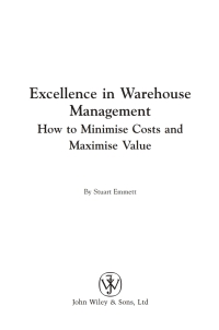 Cover image: Excellence in Warehouse Management 1st edition 9780470015315