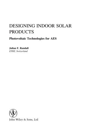 Immagine di copertina: Designing Indoor Solar Products 1st edition 9780470016619