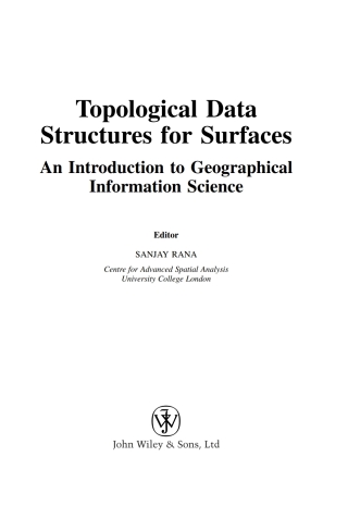 صورة الغلاف: Topological Data Structures for Surfaces 1st edition 9780470851517