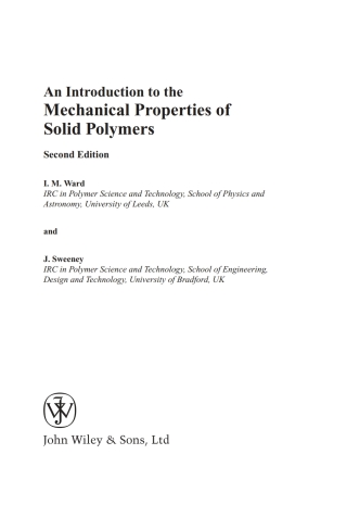 Cover image: An Introduction to the Mechanical Properties of Solid Polymers, 2nd Edition 2nd edition 9780471496267