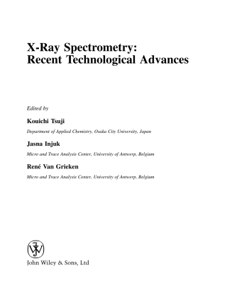 Cover image: X-Ray Spectrometry 1st edition 9780471486404