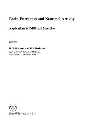 Cover image: Brain Energetics and Neuronal Activity: Applications to fMRI and Medicine 1st edition 9780470847206