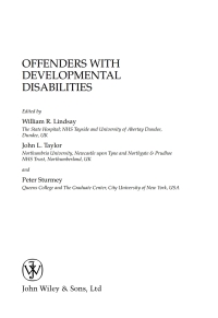 Cover image: Offenders with Developmental Disabilities 1st edition 9780470854105
