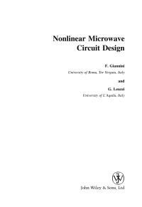 Cover image: Nonlinear Microwave Circuit Design 1st edition 9780470847015