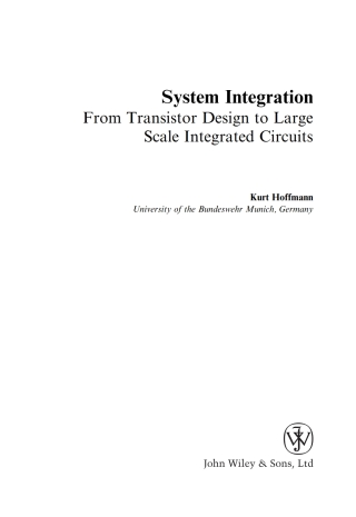 Cover image: System Integration 1st edition 9780470854075
