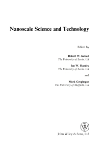 Cover image: Nanoscale Science and Technology 1st edition 9780470850862