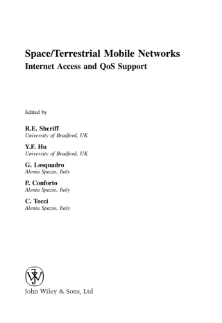 Cover image: Space/Terrestrial Mobile Networks 1st edition 9780470850312