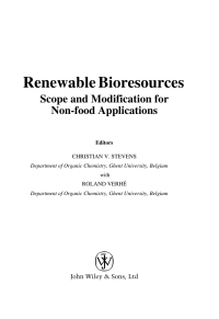 Imagen de portada: Renewable Bioresources 1st edition 9780470854464