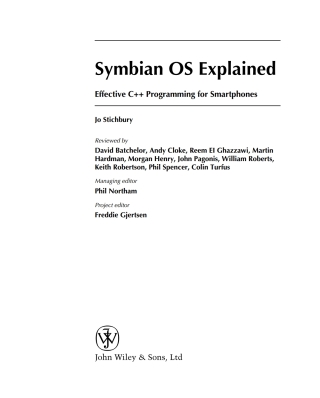 Cover image: Symbian OS Explained 1st edition 9780470021309