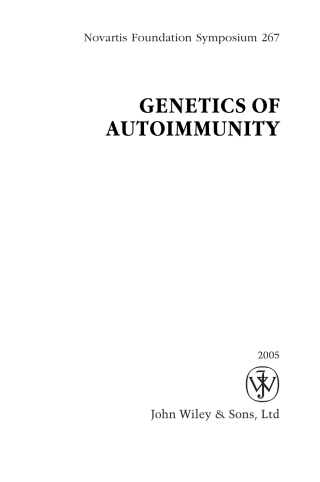 Cover image: Genetics of Autoimmunity 1st edition 9780470021378