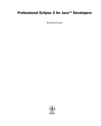 Cover image: Professional Eclipse 3 for Java Developers 1st edition 9780470020050