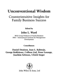 Cover image: Unconventional Wisdom: Counterintuitive Insights for Family Business Success 1st edition 9780470021651