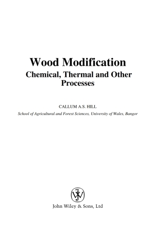 Omslagafbeelding: Wood Modification 1st edition 9780470021729