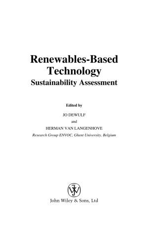 صورة الغلاف: Renewables-Based Technology 1st edition 9780470022412