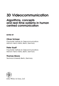 Cover image: 3D Videocommunication 1st edition 9780470022719