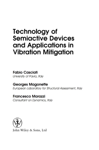 Cover image: Technology of Semiactive Devices and Applications in Vibration Mitigation 1st edition 9780470022894