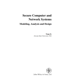 Cover image: Secure Computer and Network Systems 1st edition 9780470023242