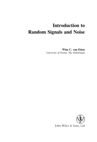 Cover image: Introduction to Random Signals and Noise 1st edition 9780470024119