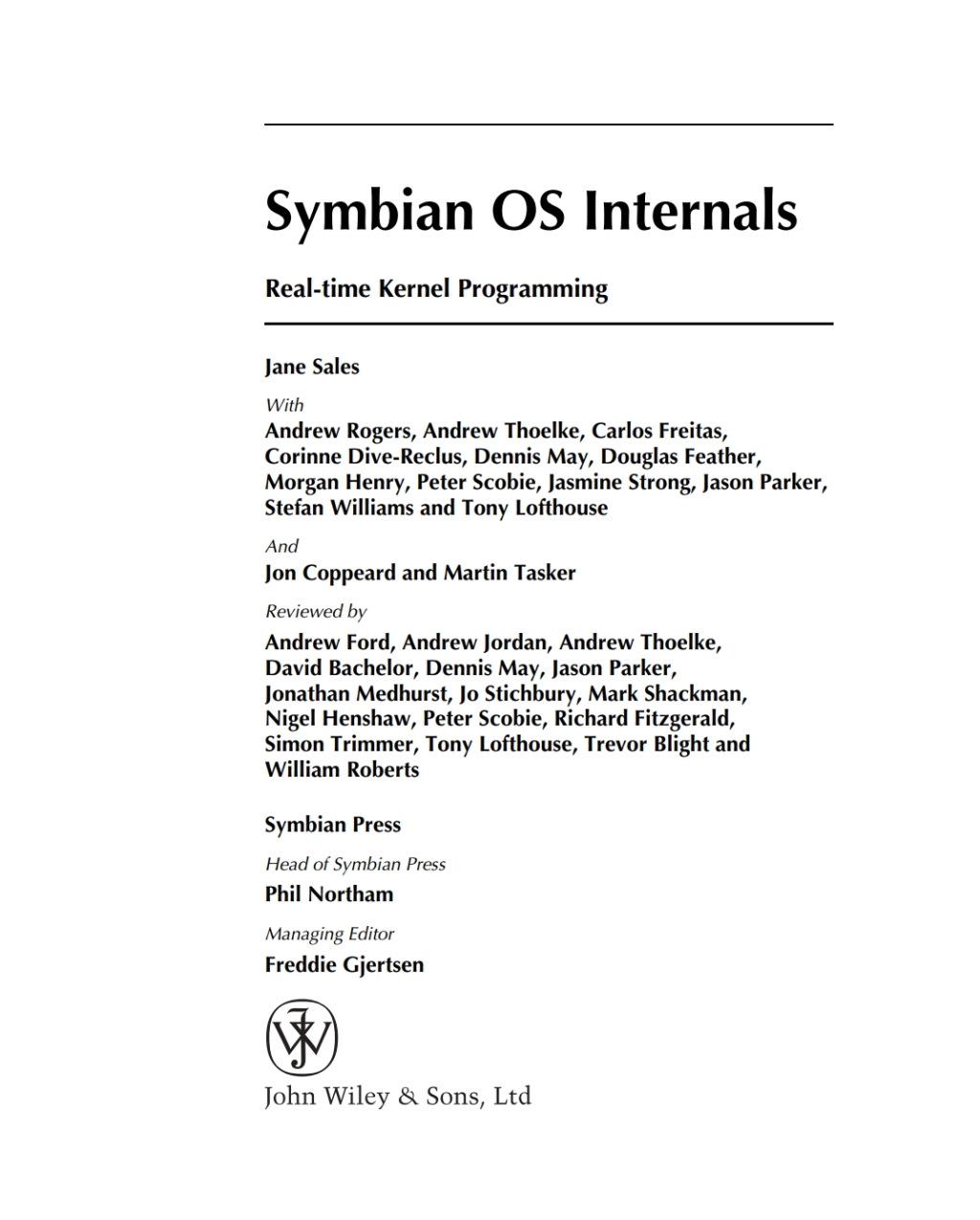 Symbian OS Internals  1st Edition eBook