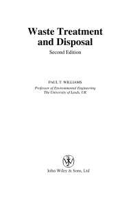 Cover image: Waste Treatment and Disposal 2nd edition 9780470849125