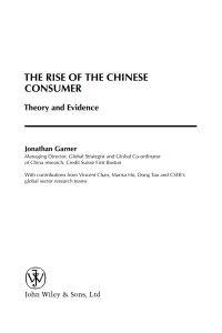 Imagen de portada: The Rise of the Chinese Consumer 1st edition 9780470018699