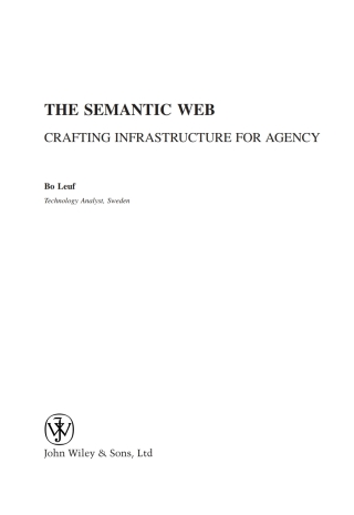 Cover image: The Semantic Web 1st edition 9780470015223