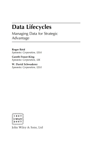 Cover image: Data Lifecycles: Managing Data for Strategic Advantage 1st edition 9780470016336