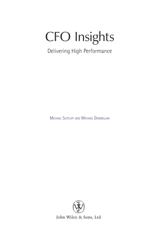 Imagen de portada: CFO Insights: Delivering High Performance 1st edition 9780470026960