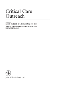 Cover image: Critical Care Outreach 1st edition 9780470025840