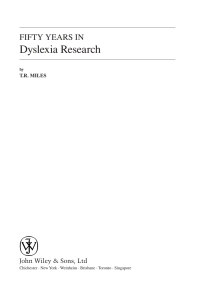 Imagen de portada: Fifty Years in Dyslexia Research 1st edition 9780470027479