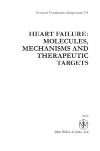 Imagen de portada: Heart Failure: Molecules, Mechanisms and Therapeutic Targets 1st edition 9780470015971