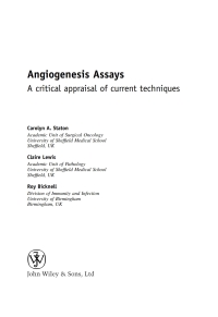 Cover image: Angiogenesis Assays: A Critical Appraisal of Current Techniques 1st edition 9780470016008