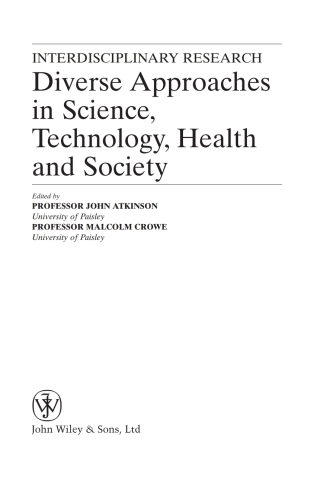 Cover image: Interdisciplinary Research 1st edition 9781861564702