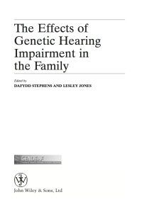 Cover image: The Effects of Genetic Hearing Impairment in the Family 1st edition 9780470029640