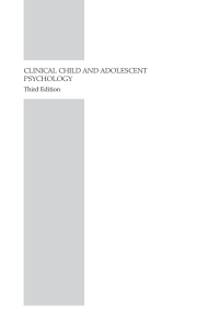 Cover image: Clinical Child and Adolescent Psychology 3rd edition 9780470012567