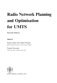 Cover image: Radio Network Planning and Optimisation for UMTS 2nd edition 9780470015759