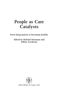 Imagen de portada: People as Care Catalysts 1st edition 9780470017784