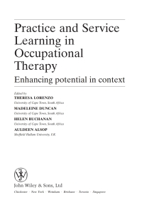 صورة الغلاف: Practice and Service Learning in Occupational Therapy 1st edition 9780470019696