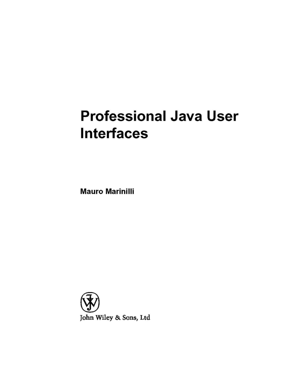 Professional Java User Interfaces - 1st Edition (eBook)