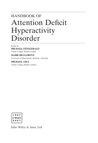 Cover image: Handbook of Attention Deficit Hyperactivity Disorder 1st edition 9780470014448