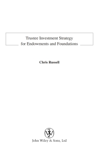 Cover image: Trustee Investment Strategy for Endowments and Foundations 1st edition 9780470011966