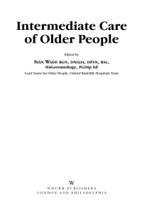 Imagen de portada: Intermediate Care of Older People 1st edition 9781861563569