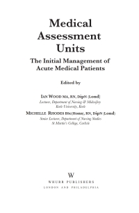 Cover image: Medical Assessment Units: The Initial Mangement of Acute Medical Patients 1st edition 9781861563255