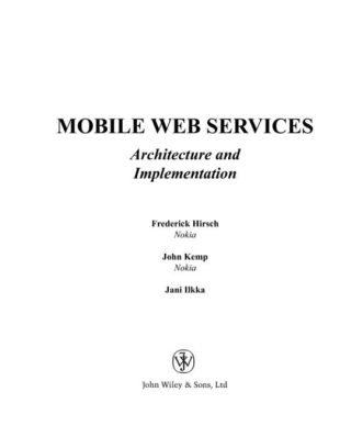 Cover image: Mobile Web Services 1st edition 9780470015964
