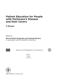 Imagen de portada: Patient Education for People with Parkinson's Disease and their Carers 1st edition 9780470027912