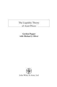 Imagen de portada: The Liquidity Theory of Asset Prices 1st edition 9780470027394