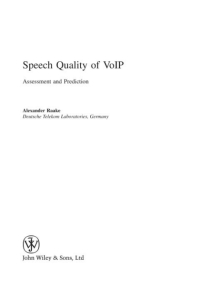 Imagen de portada: Speech Quality of VoIP 1st edition 9780470030608