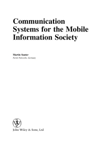 Cover image: Communication Systems for the Mobile Information Society 1st edition 9780470026762